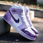 Energetic Light Lavender Purple Splatter Pattern Custom Air Jordan 1