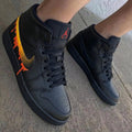 Fire Drip Black Orange Yellow Custom Air Jordan 1