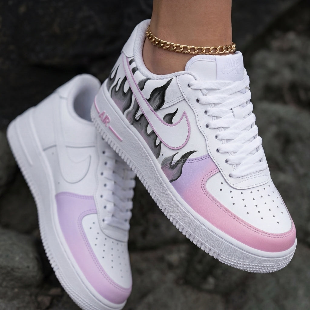 Flame Baby Pink Purple Custom Air Force 1