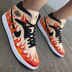 Flame Pattern Beige Black Custom Air Jordan 1