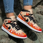 Flame Pattern Beige Black Custom Air Jordan 1