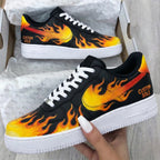 Flame Pattern Black Orange Custom Air Force 1