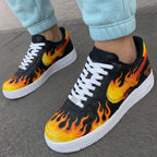 Flame Pattern Black Orange Custom Air Force 1