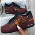 Flame Pattern Burgundy Black Custom Air Force 1