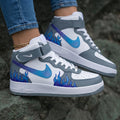 Flame Pattern Gray Blue Custom Air Force 1