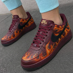 Flame Pattern Maroon Custom Air Force 1