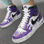 Flame Pattern Purple Black Custom Air Force 1