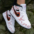 Flame Red Geometric Lines Black Red Custom Air Jordan 1