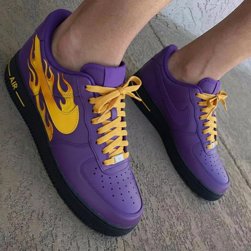 Flames Purple Yellow Custom Air Force 1