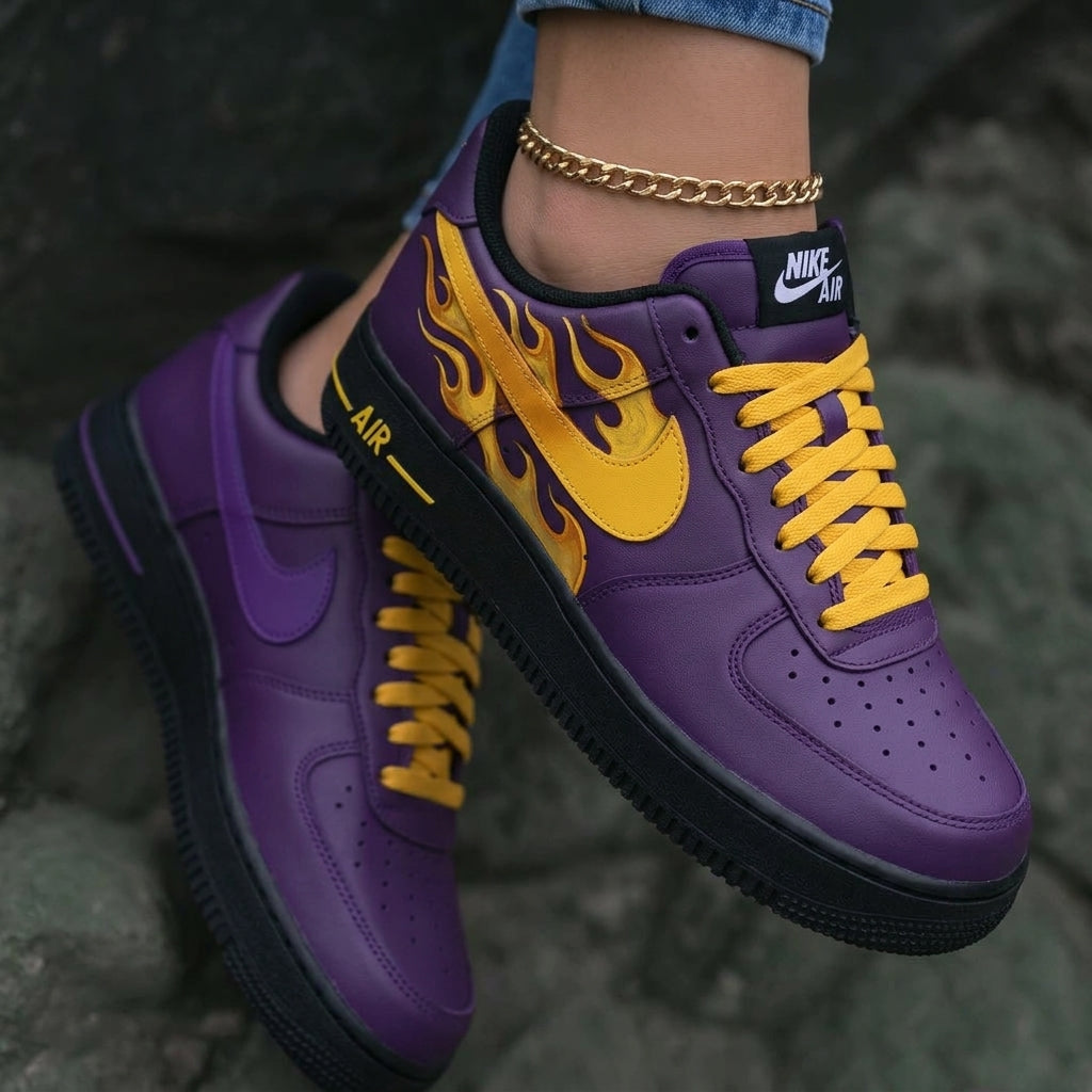 Flames Purple Yellow Custom Air Force 1