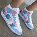Floral Baby Blue Baby Pink Purple Custom Air Jordan 1