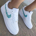 Floral Baby Blue White Custom Air Force 1