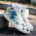 Floral Butterflies Blue Red Custom Air Jordan 1
