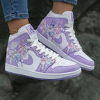 Floral Butterfly Lilac White Custom Air Jordan 1