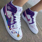 Floral Cartoon Pattern Purple Pink Custom Air Jordan 1