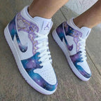 Floral Galaxy Purple Blue Custom Air Jordan 1