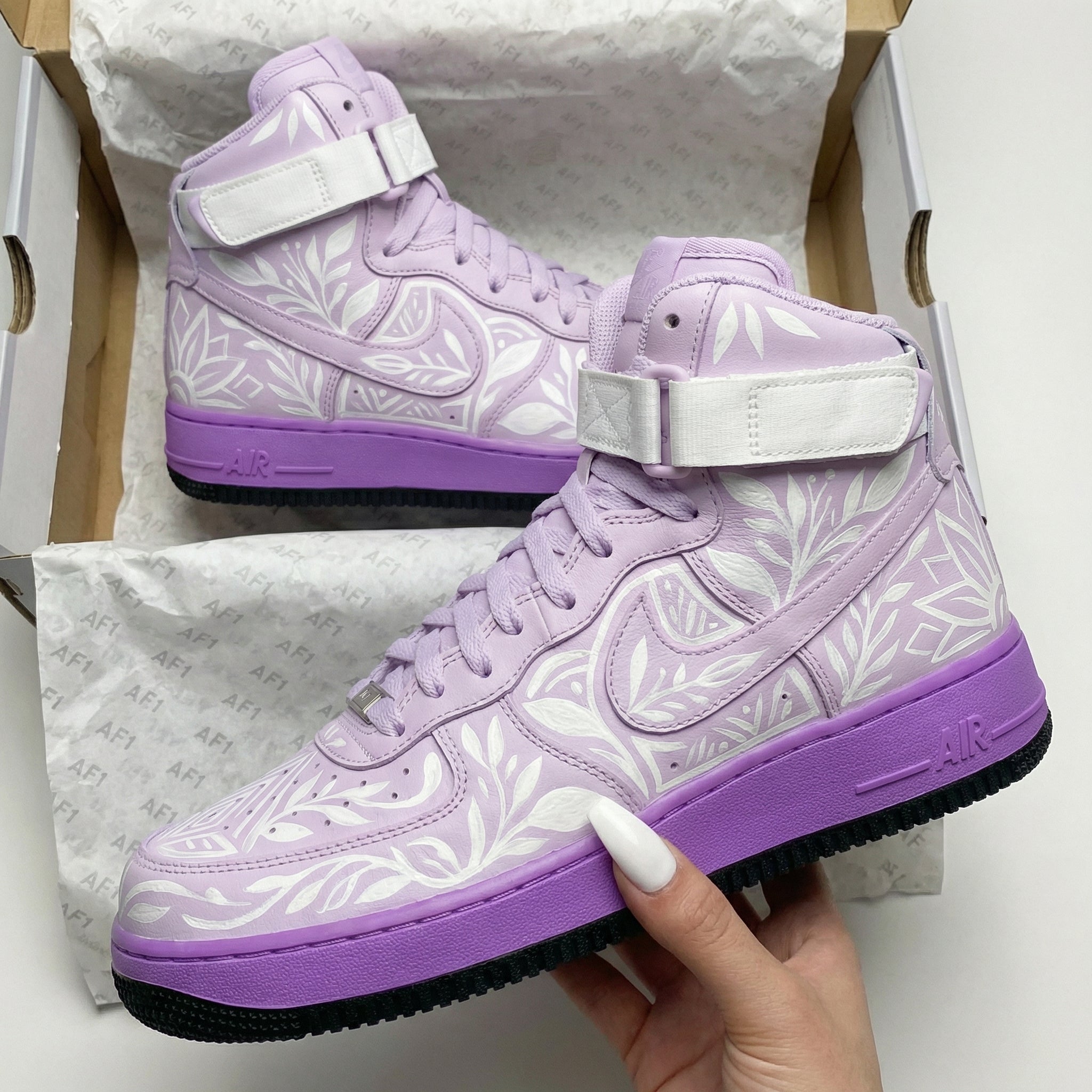 Floral Pattern Baby Purple Custom Air Force 1