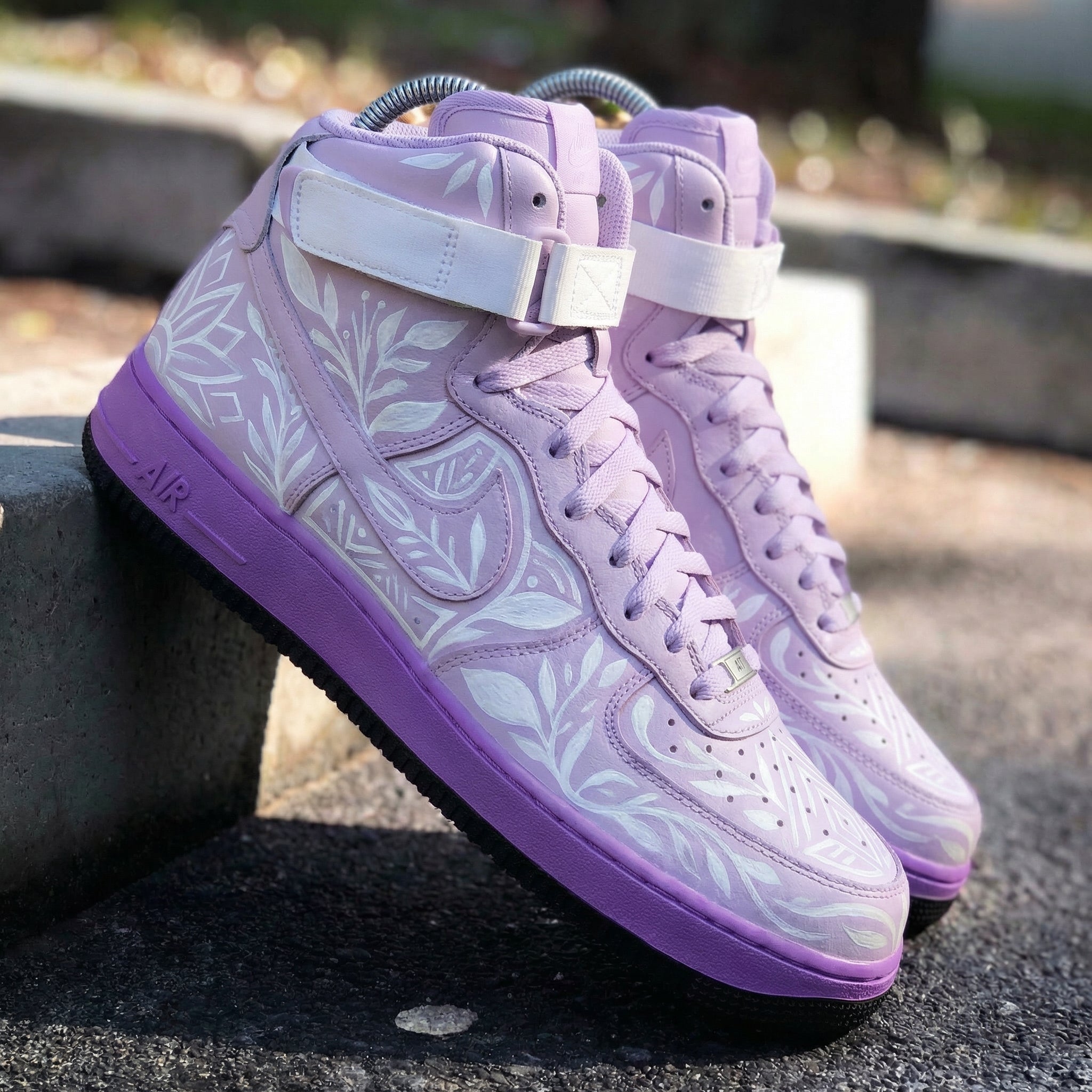 Floral Pattern Baby Purple Custom Air Force 1