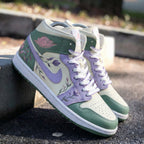 Floral Pattern Lilac Green Custom Air Jordan 1