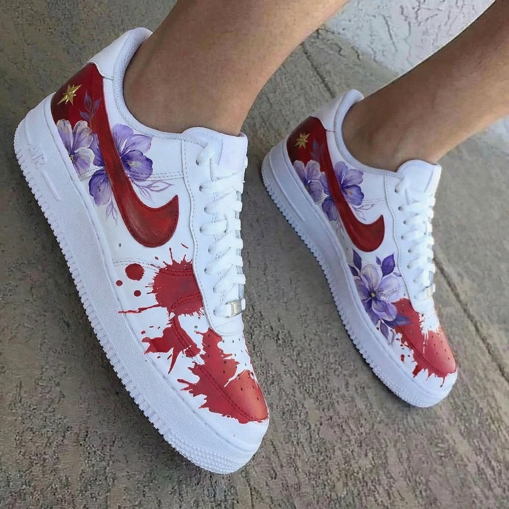 Floral Red Purple Custom Air Force 1