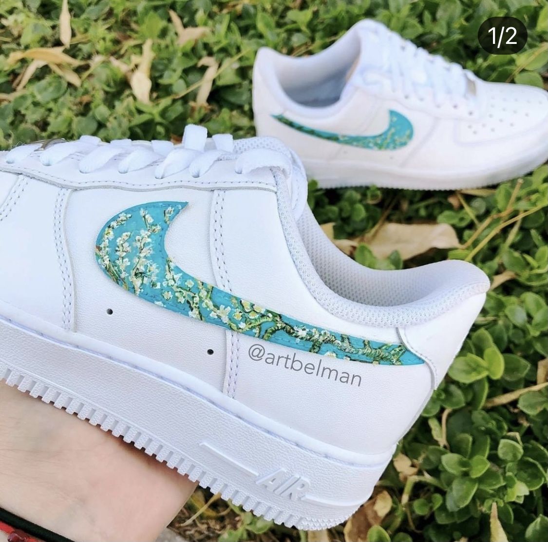 Floral Teal Custom Air Force 1