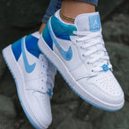 Flowers Teal Baby Blue Custom Air Jordan 1