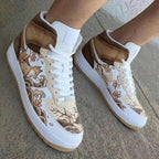 Fox and Cherry Blossom Pattern Beige Brown Custom Air Jordan 1