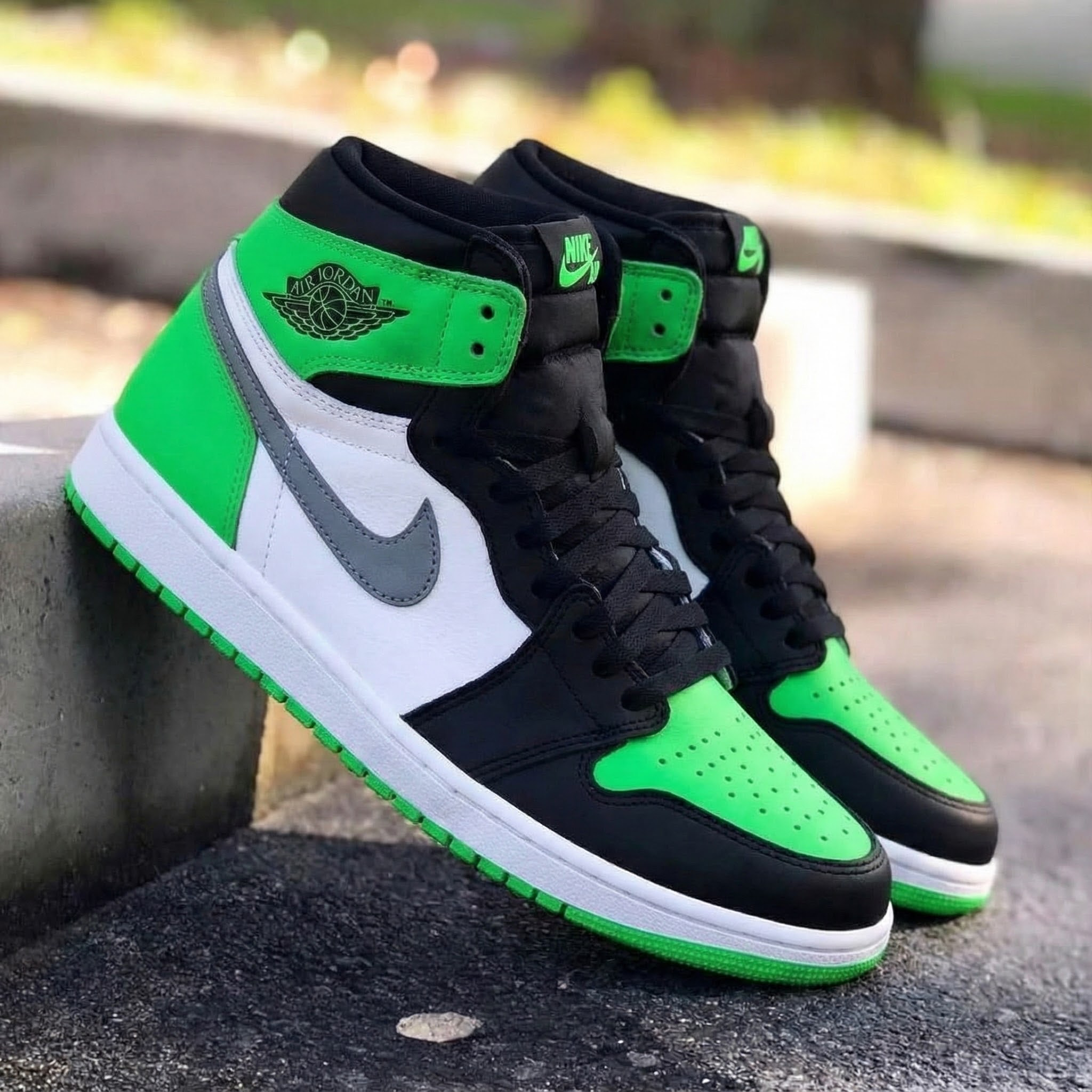 Fresh Pine Green Black White Custom Air Jordan 1