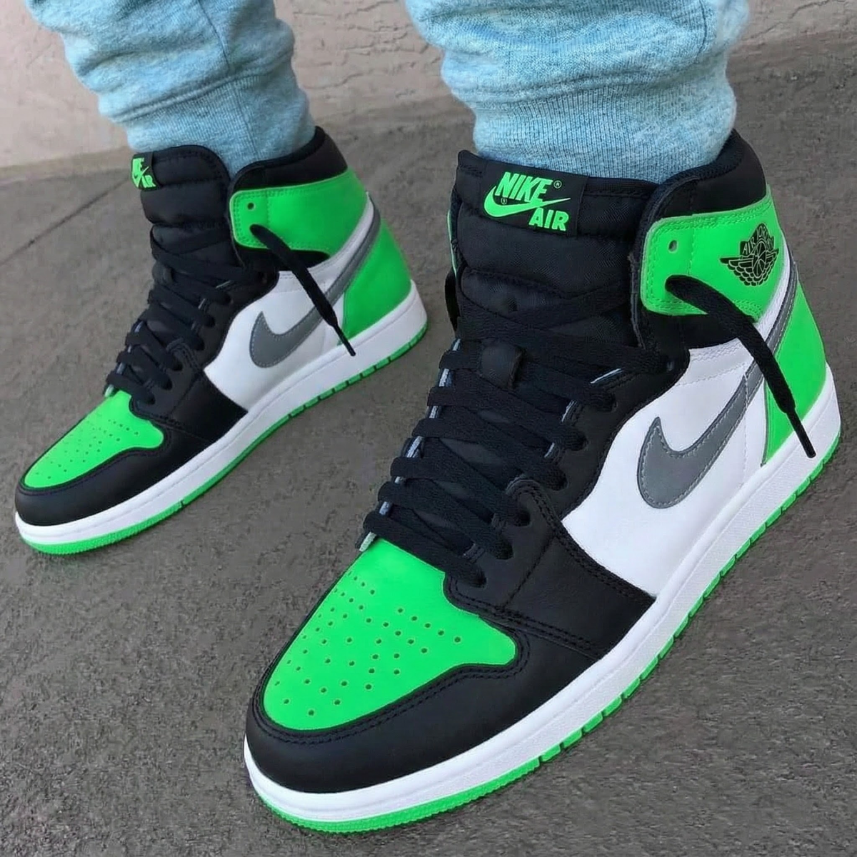 Fresh Pine Green Black White Custom Air Jordan 1