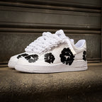 Custom Hand Painted Black Floral Air Force 1 Sneakers