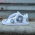 Hand Painted Gray Flower Custom Air Force 1 Sneakers