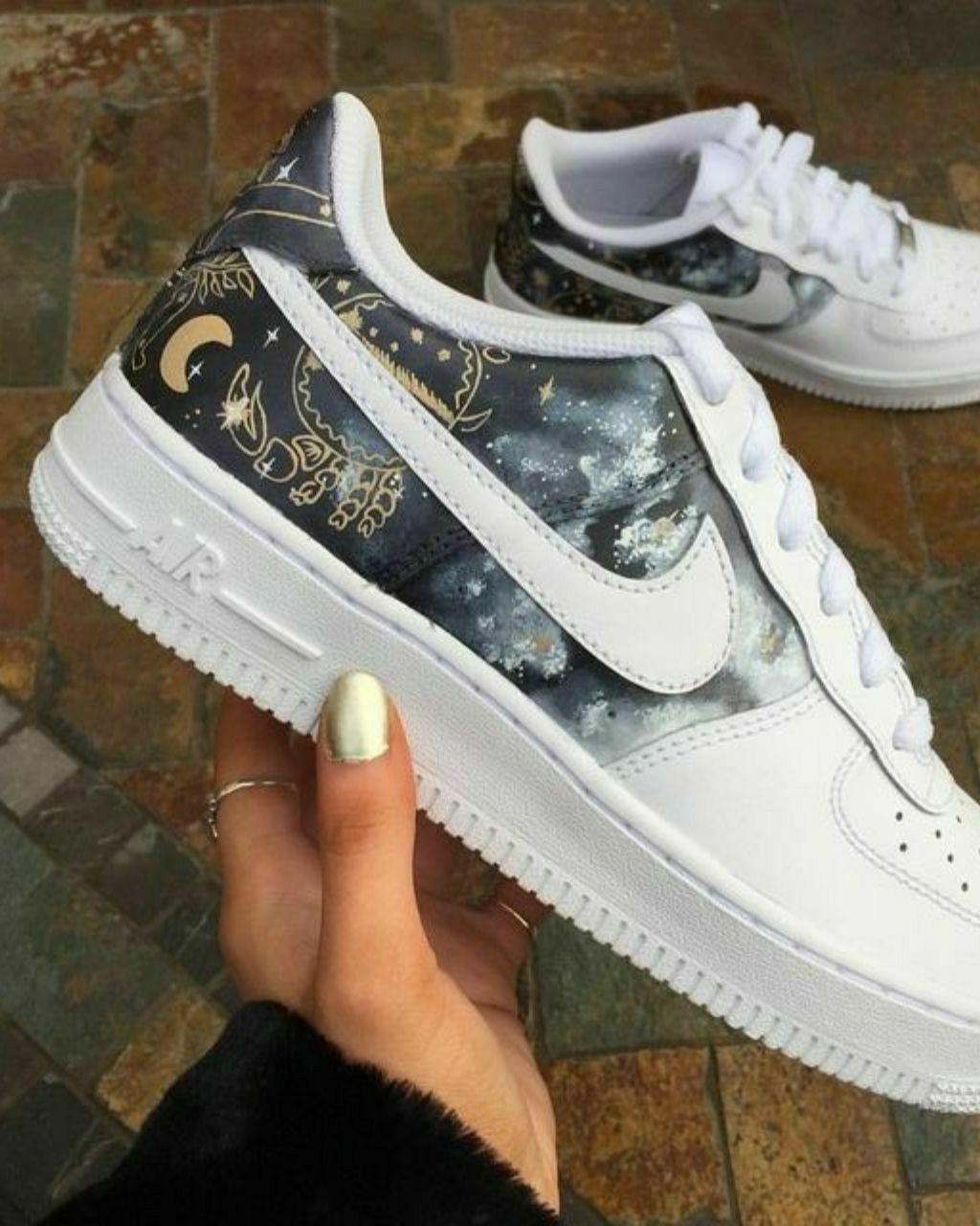 Galaxy And Moon Pattern Custom Air Force 1
