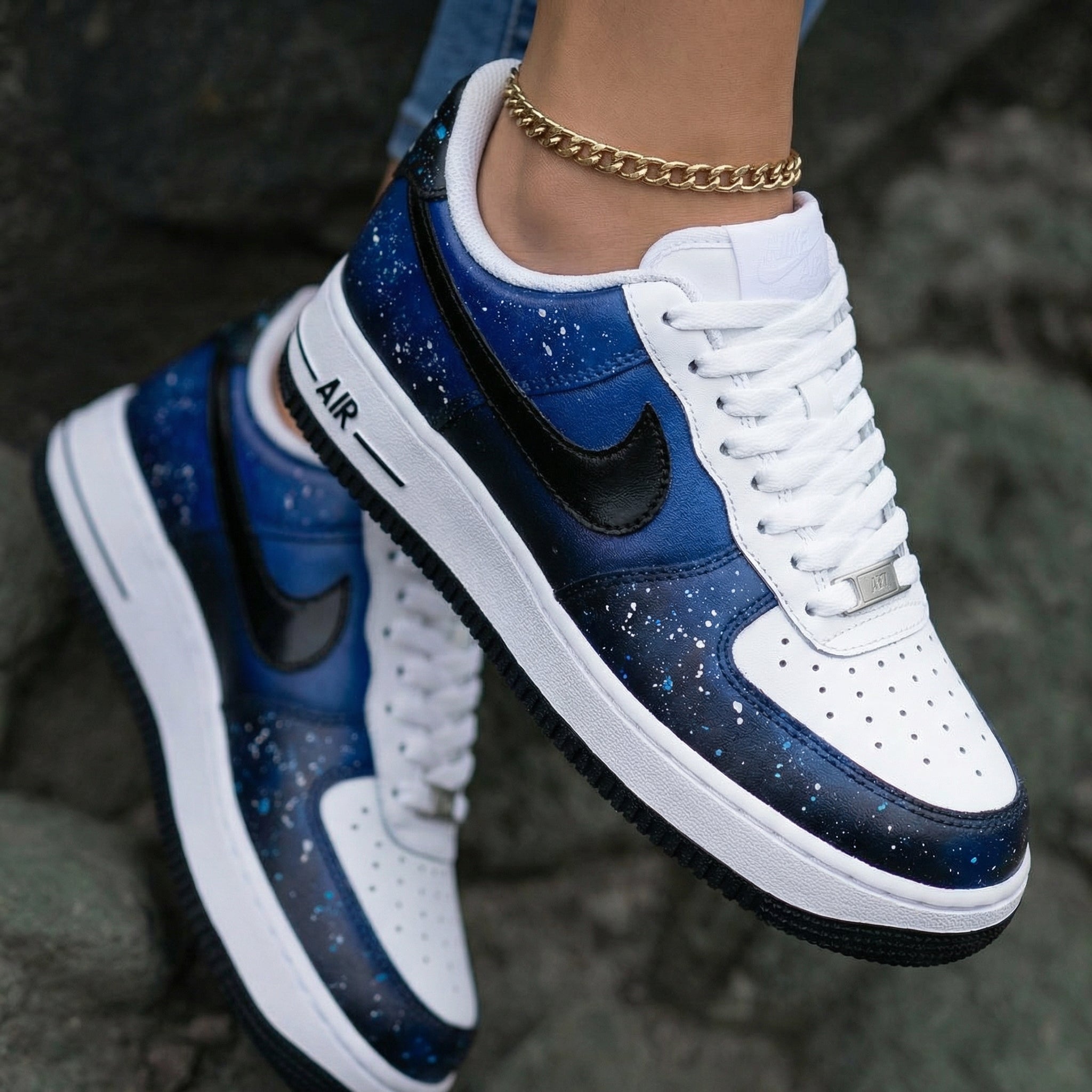 Galaxy Blue Black Custom Air Force 1