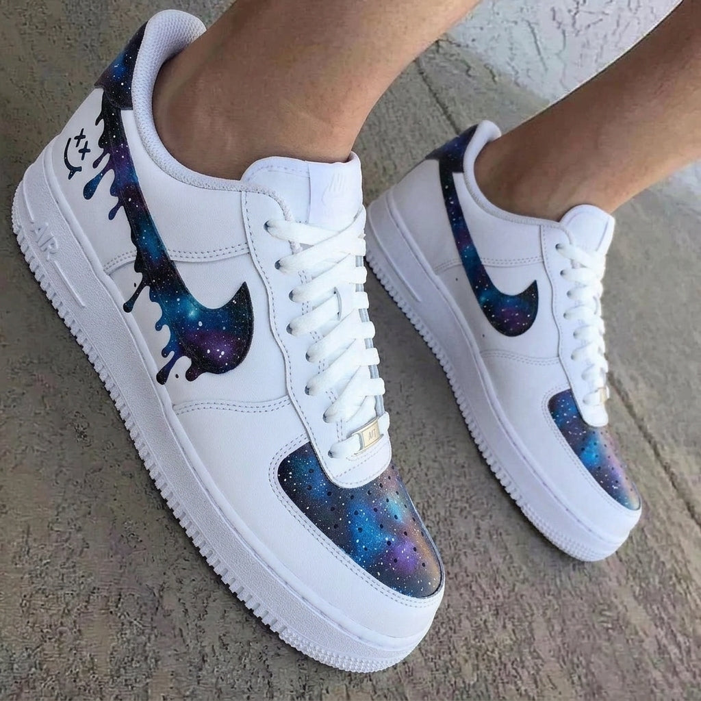 Galaxy Drip Blue Purple Custom Air Force 1