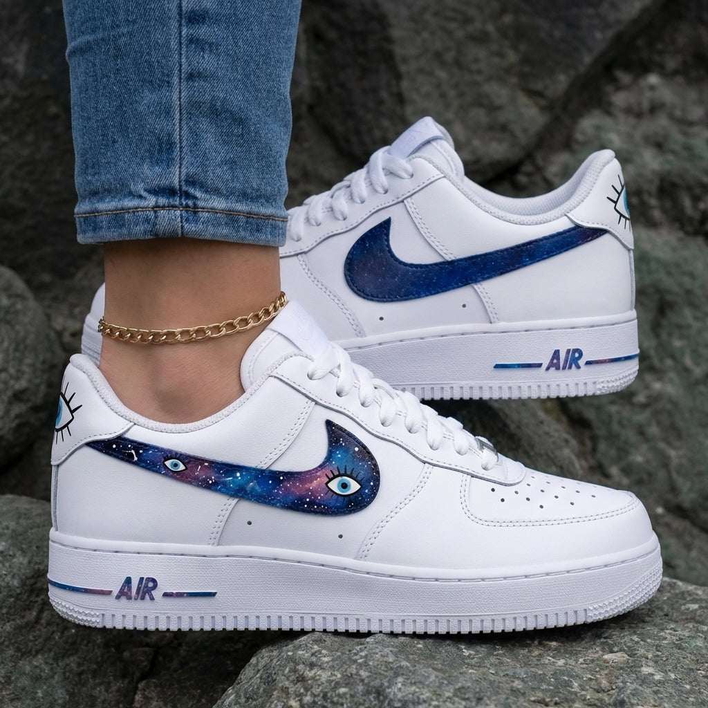 Galaxy Eyes Blue Purple Custom Air Force 1