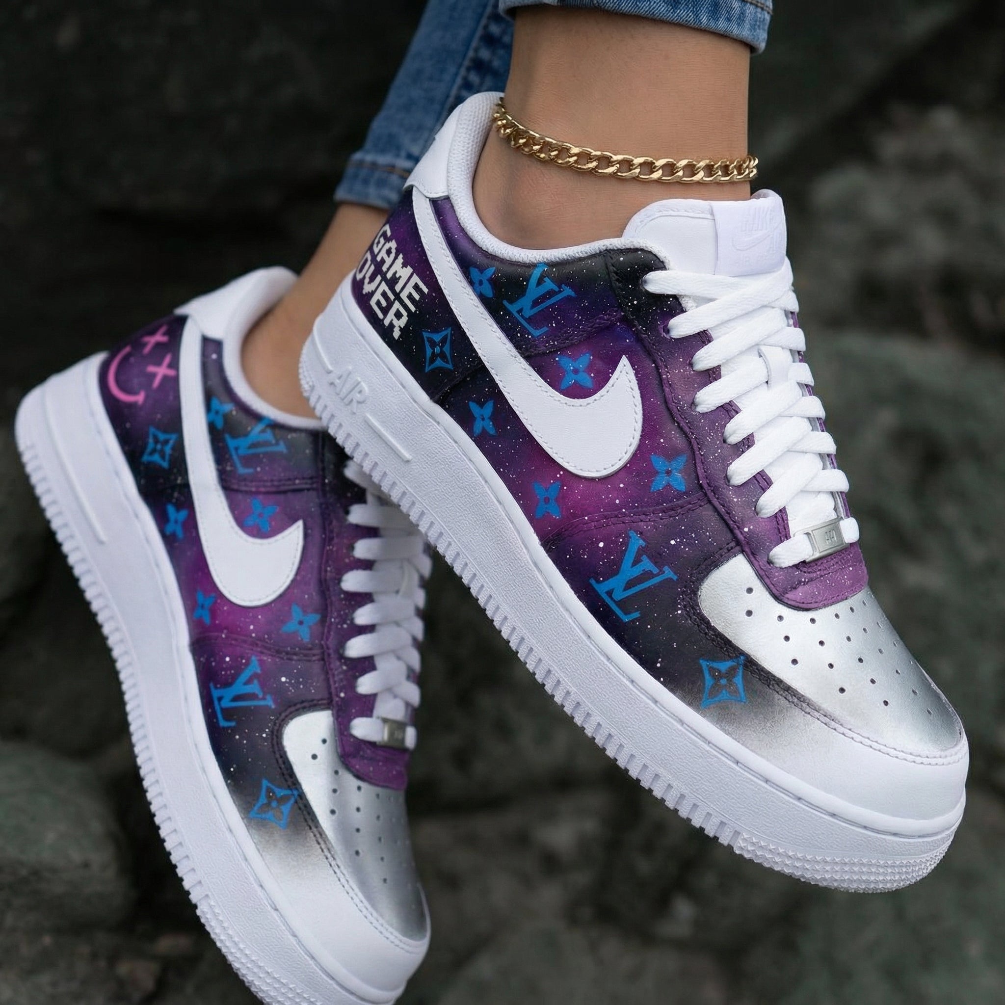Galaxy LV Pattern Purple Custom Air Force 1