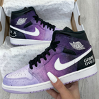 Galaxy Pattern Purple Black Custom Air Jordan 1