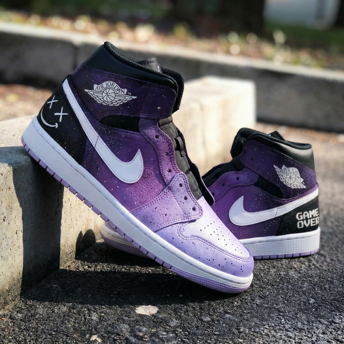 Galaxy Pattern Purple Black Custom Air Jordan 1