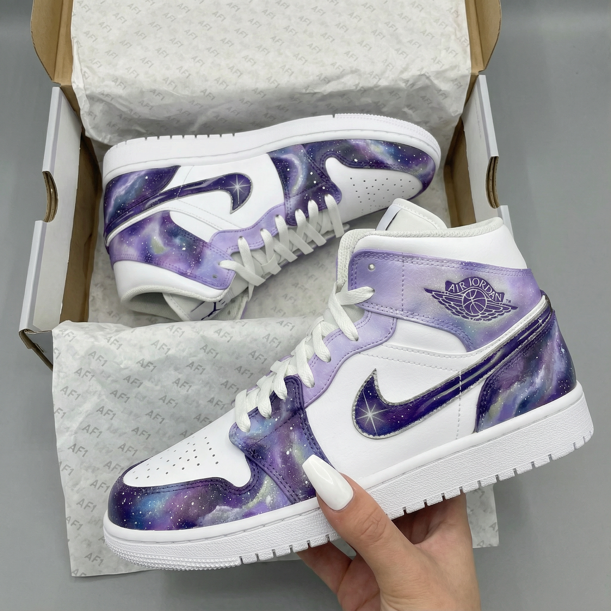 Galaxy Purple White Custom Air Jordan 1