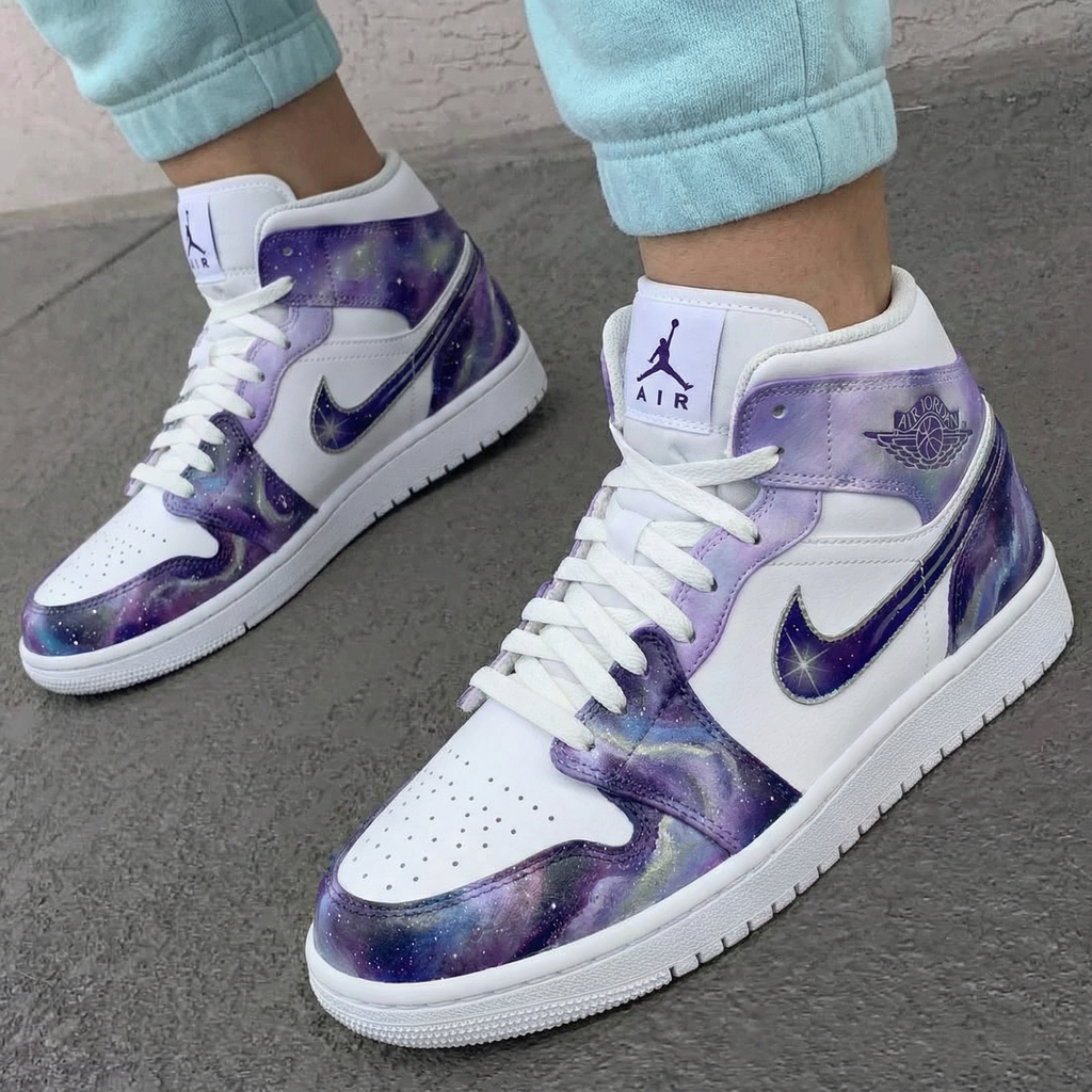 Galaxy Purple White Custom Air Jordan 1