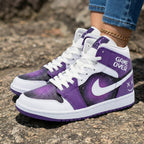 Game Over Pattern Purple White Custom Air Jordan 1