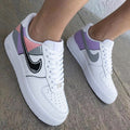 Geometric Cartoon Swoosh Baby Pink Purple Gray Custom Air Force 1