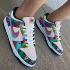 Geometric Pattern Baby Pink Custom Dunk