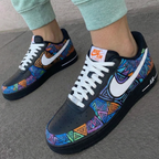 Geometric Pattern Black Custom Air Force 1