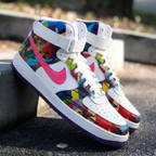 Geometric Pattern Pink Purple Custom Air Force 1