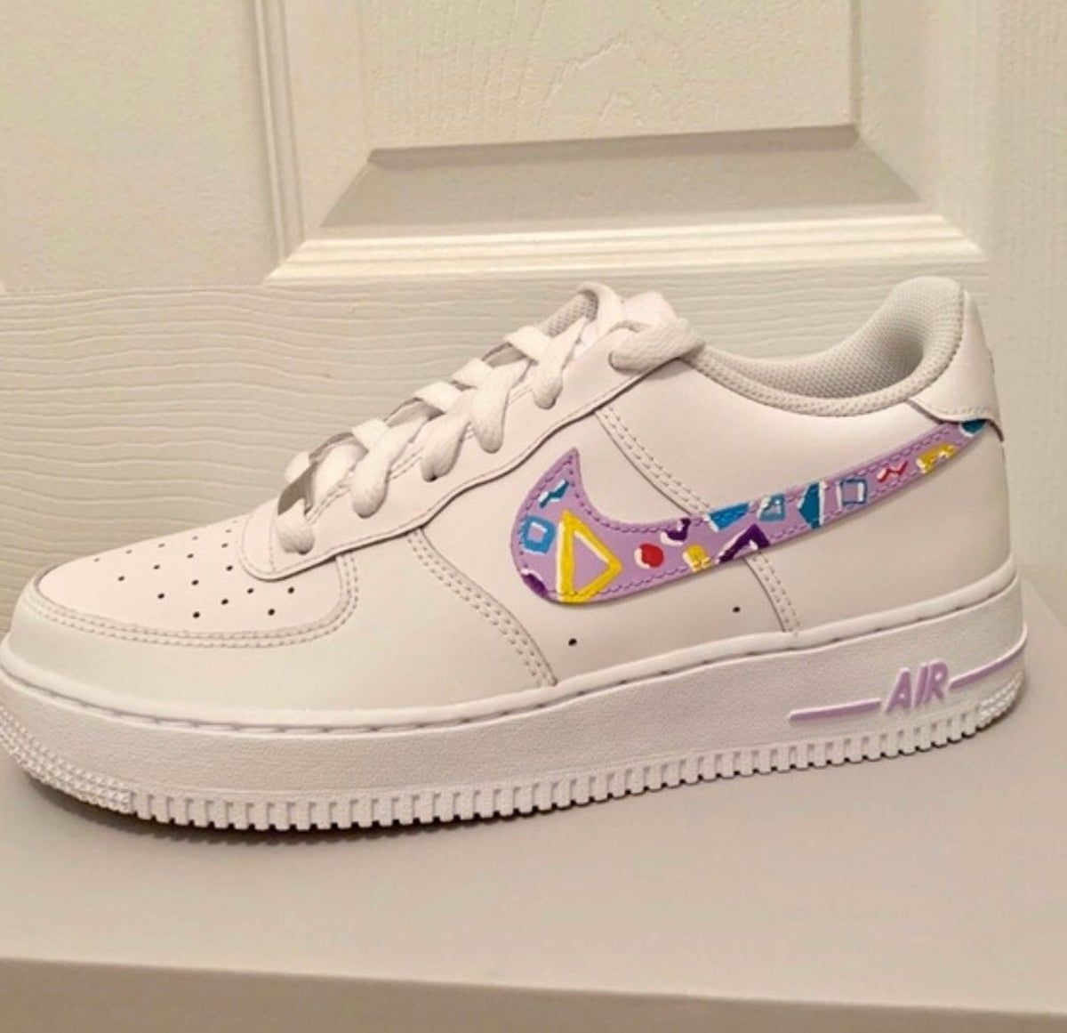 Geometric Pattern Purple Custom Air Force 1