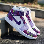 Geometric Pattern Purple Pink Custom Air Jordan 1