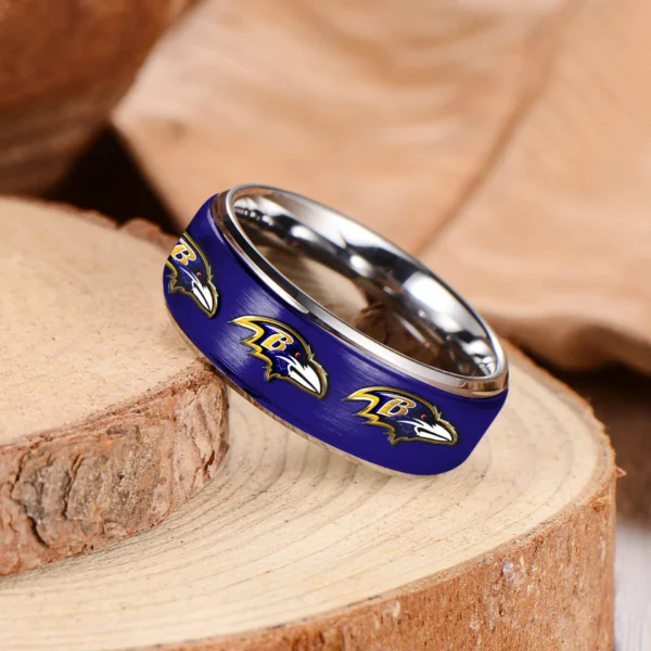 Baltimore Ravens | Silver Tungsten Ring TD