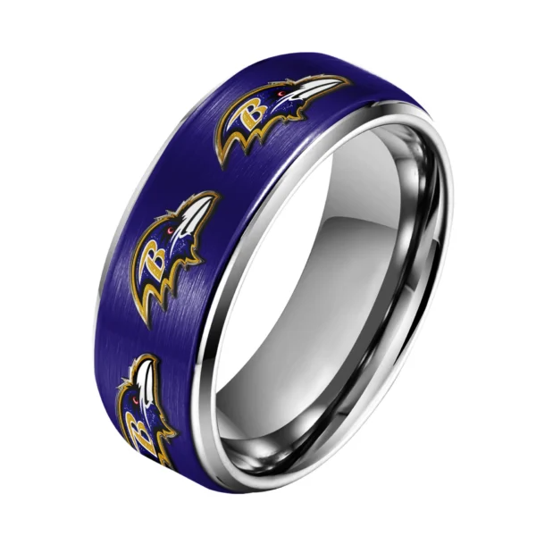 Baltimore Ravens | Silver Tungsten Ring TD