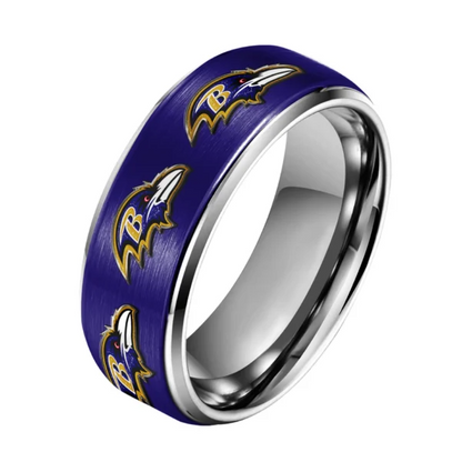 Baltimore Ravens | Silver Tungsten Ring TD
